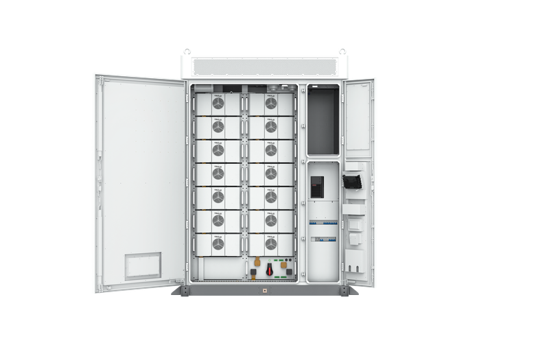 Weißer SolaX AELIO B200 Batterieschrank mit Wechselrichter X3-AELIO-50K offener Schrank | Klimaworld