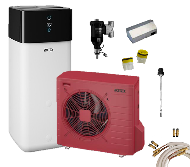 Rotex Luft-Wasser-Wärmepumpen Set | HPSU compact Ultra 508 Biv | 6 kW inkl. Zubehör