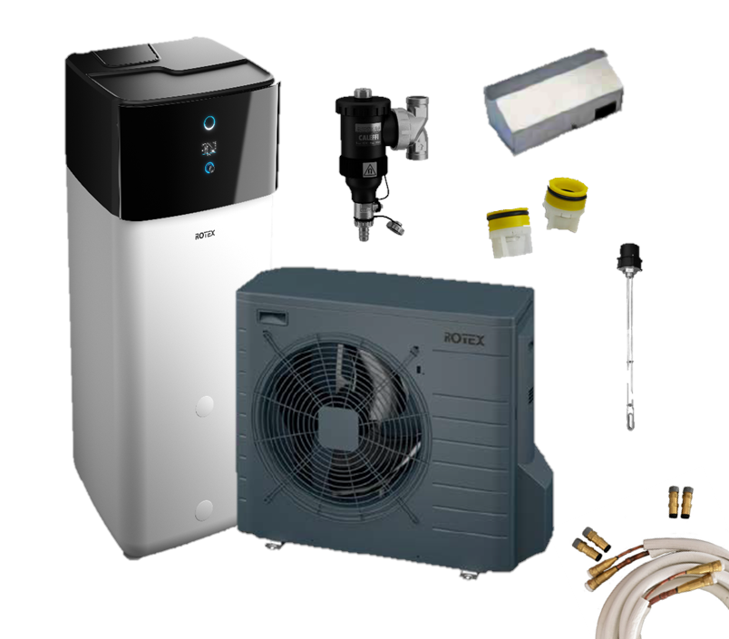 Rotex Luft-Wasser-Wärmepumpen Set | HPSU compact Ultra + 300 l | 6 kW inkl. Zubehör