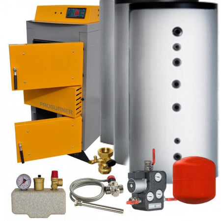 Santer Solar Holzvergaser Proburner Komplettsset 80 kW 3x2000L