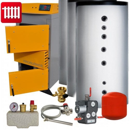 Santer Solar Holzvergaser Proburner Komplettsset 80 kW 3x2000L