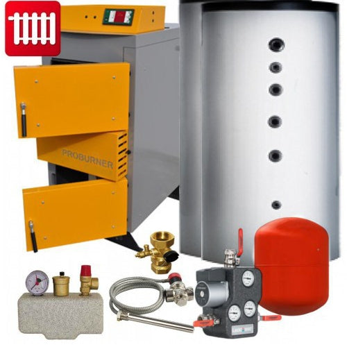 Santer Solar Holzvergaser Proburner Komplettsystem 40 kW 2x1500L