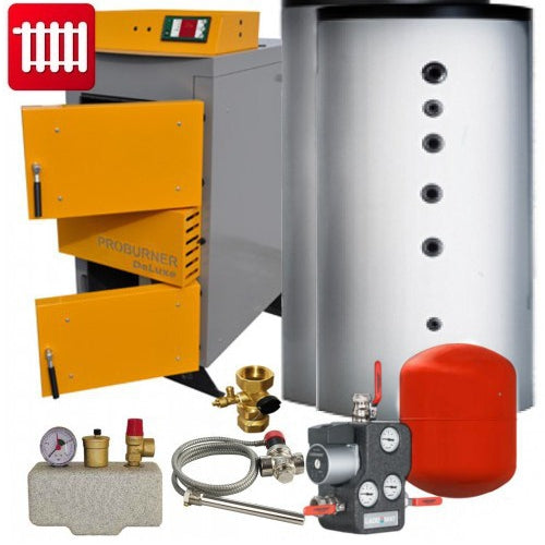 Santer Solar Holzvergaser Proburner Komplettsystem 25 kW 2x1000L