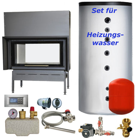 Wasserkamineinsatz durchsicht Twin V 9 Aquatic 22 kW BEF Home Set 1