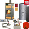 Wasserführender Kaminofen Warm CS Creme15kW Warmhaltefach komplett Set