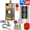 Wasserführender Kaminofen Warm CS Creme 15kW hygiene komplett Set