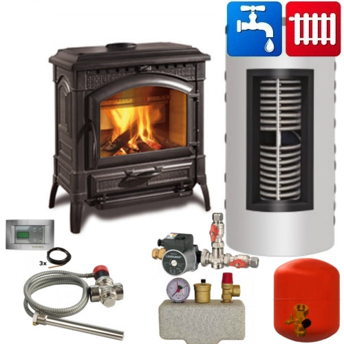 Wasserführender Kaminofen La Nordica TermoIsotta D.S.A - komplett Set