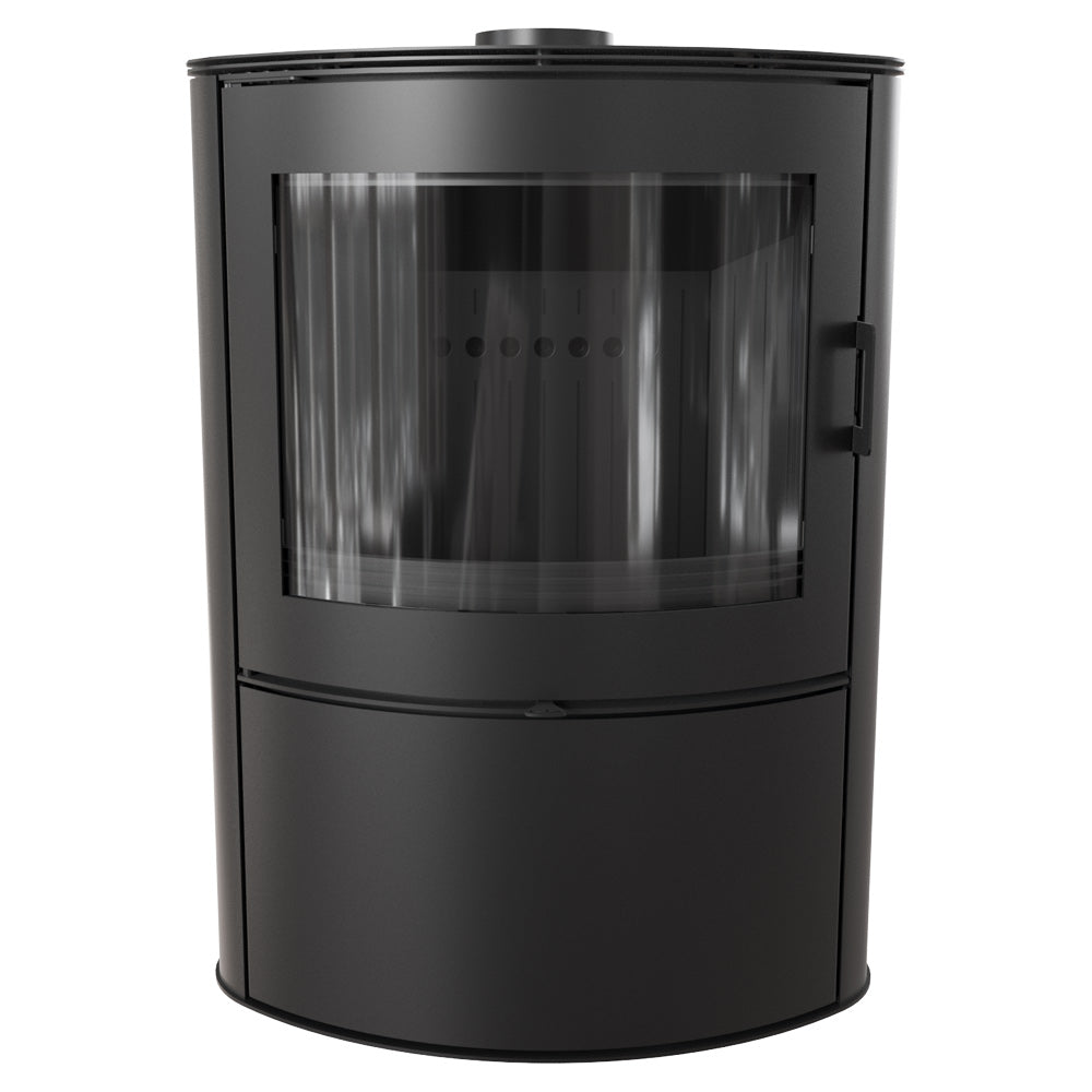 Kratki Kaminofen Koza AB S/2/BLACK | gebogene Scheibe | 10 kW  ➔ www.klimaworld.com