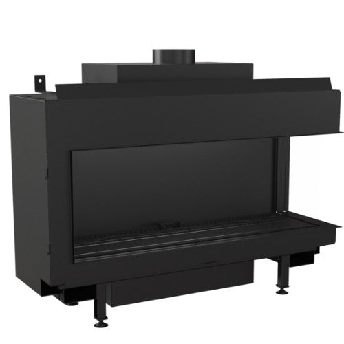 Kratki Gaskamin LEO 100 | Eckkamin rechts | 8,2 - 9 kW | Gasart wählbar