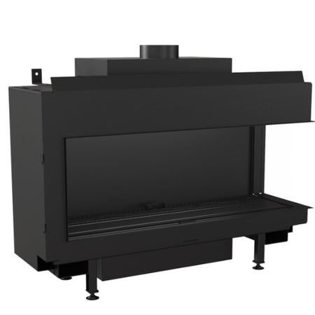 Kratki Gaskamin LEO 100 | Eckkamin rechts | 8,2 - 9 kW | Gasart wählbar