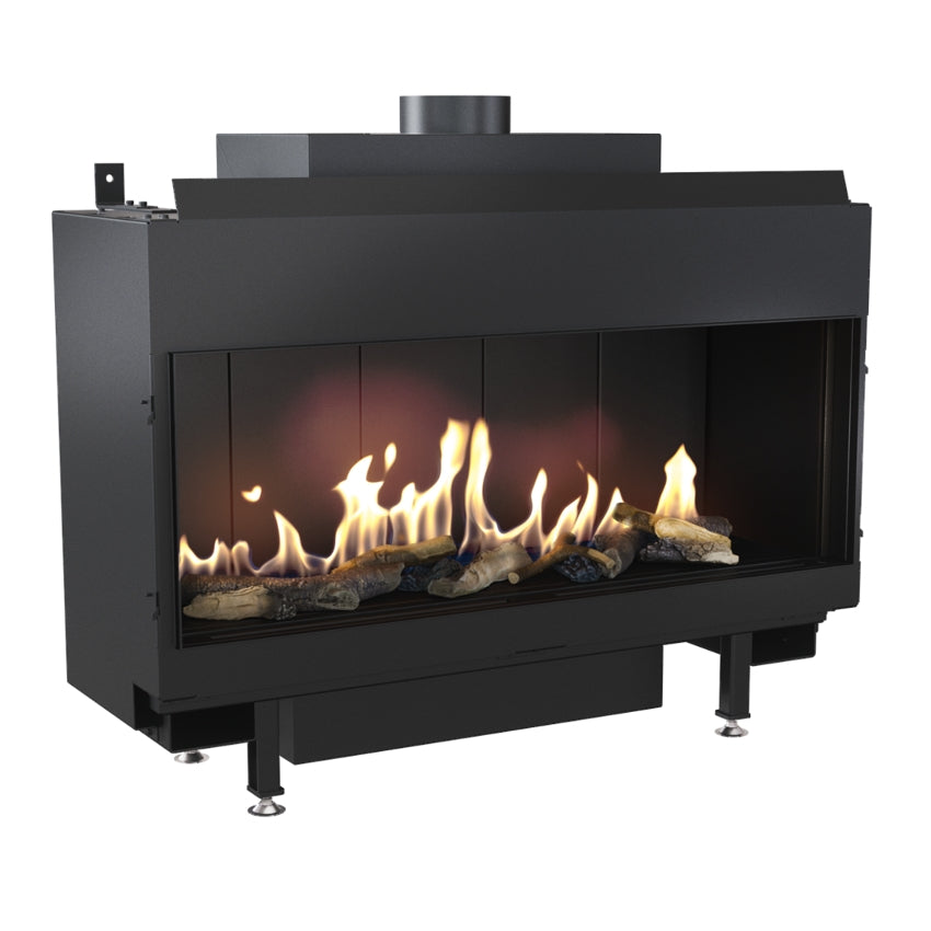 Kratki Gaskamin | Kamineinsatz gerade | LEO 100 | 9 kW | Erdgas