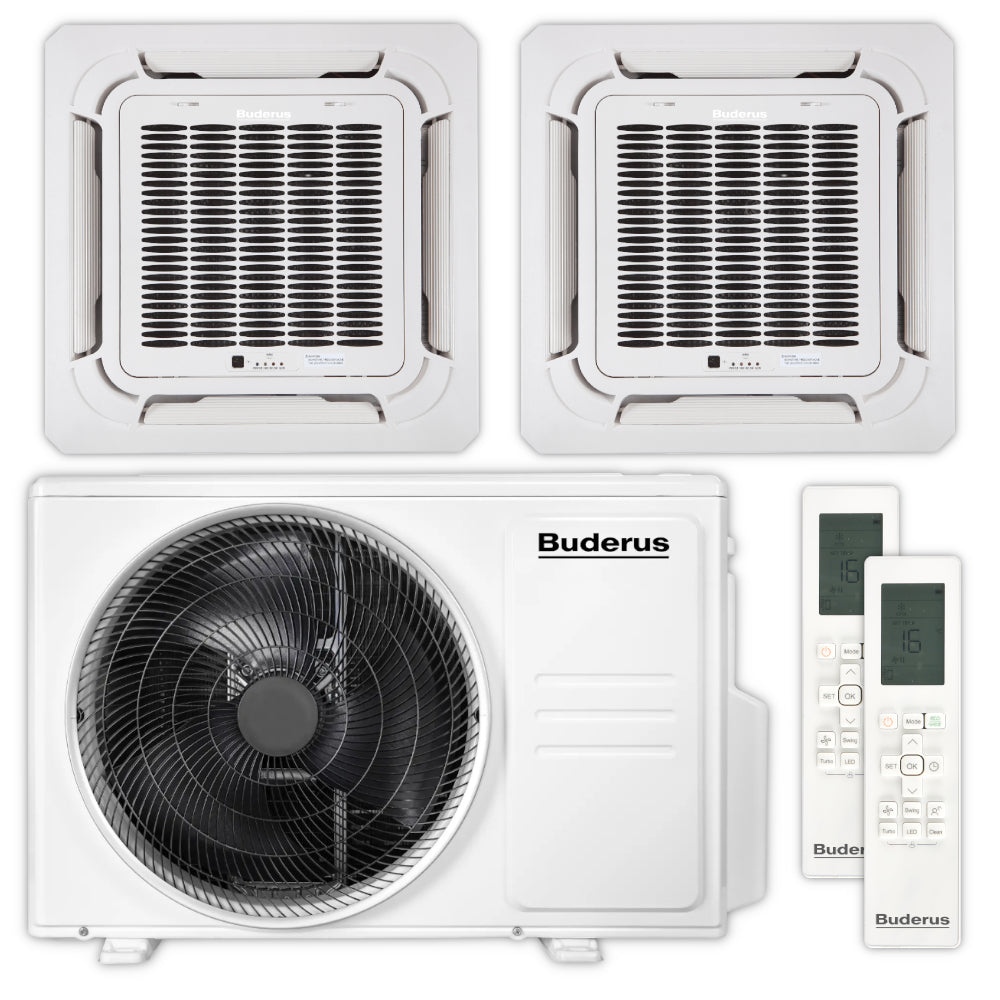 BUDERUS  Deckenkassetten Klimaanlage Set AC166i MS 4CC | 2,1 kW + 3,5 kW | klimaworld.com