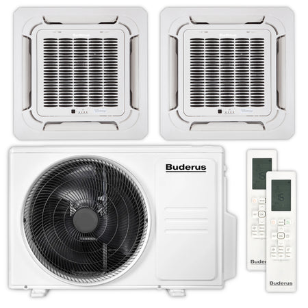 BUDERUS  Deckenkassetten Klimaanlage Set AC166i MS 4CC | 2,1 kW + 3,5 kW | klimaworld.com