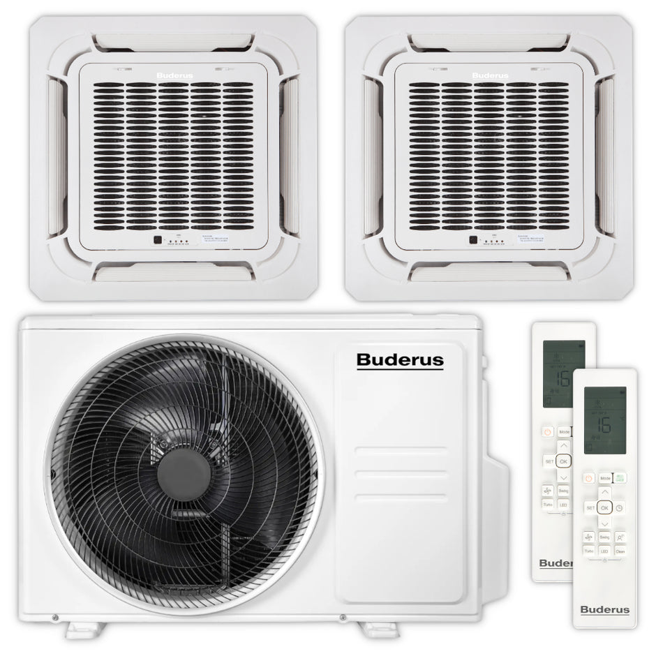 BUDERUS  Deckenkassetten Klimaanlage Set AC166i MS 4CC | 2,1 kW + 2,1 kW | klimaworld.com