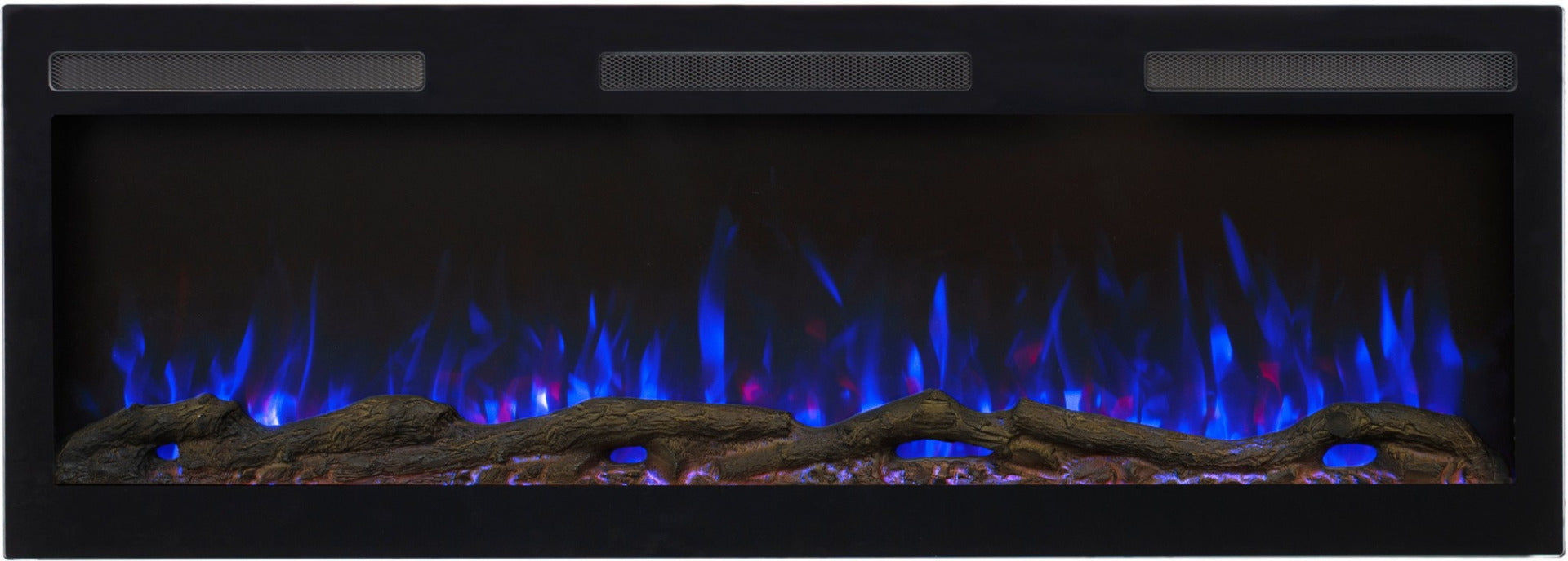 Aflamo Elektrokamin Majestic Pro 128 blau mit Holz | klimaworld.com