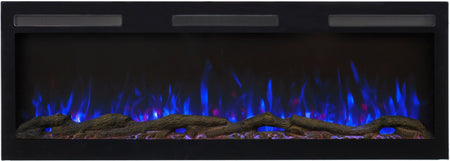 Aflamo Elektrokamin Majestic Pro 128 blau mit Holz | klimaworld.com