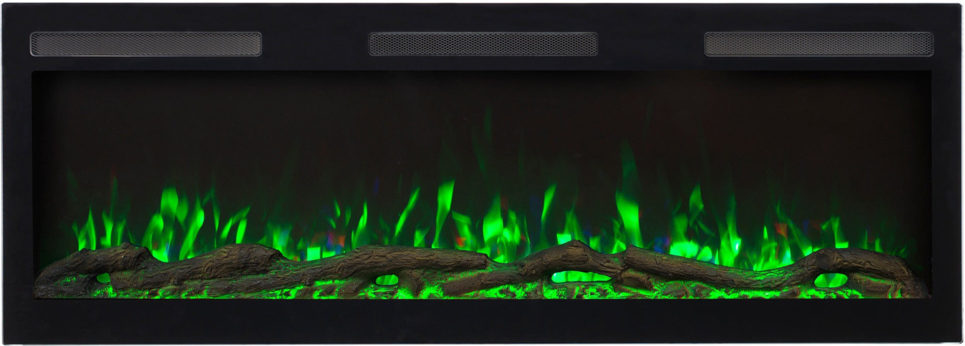 Aflamo Elektrokamin Majestic Pro 128 grün mit Holz | klimaworld.com