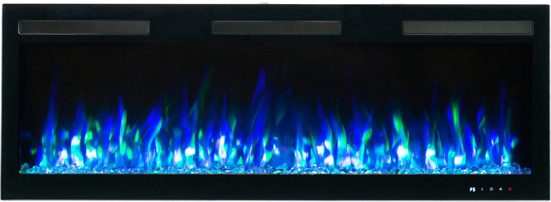 Aflamo Elektrokamin Majestic Pro 153 blau-grün mit Kristallen | klimaworld.com