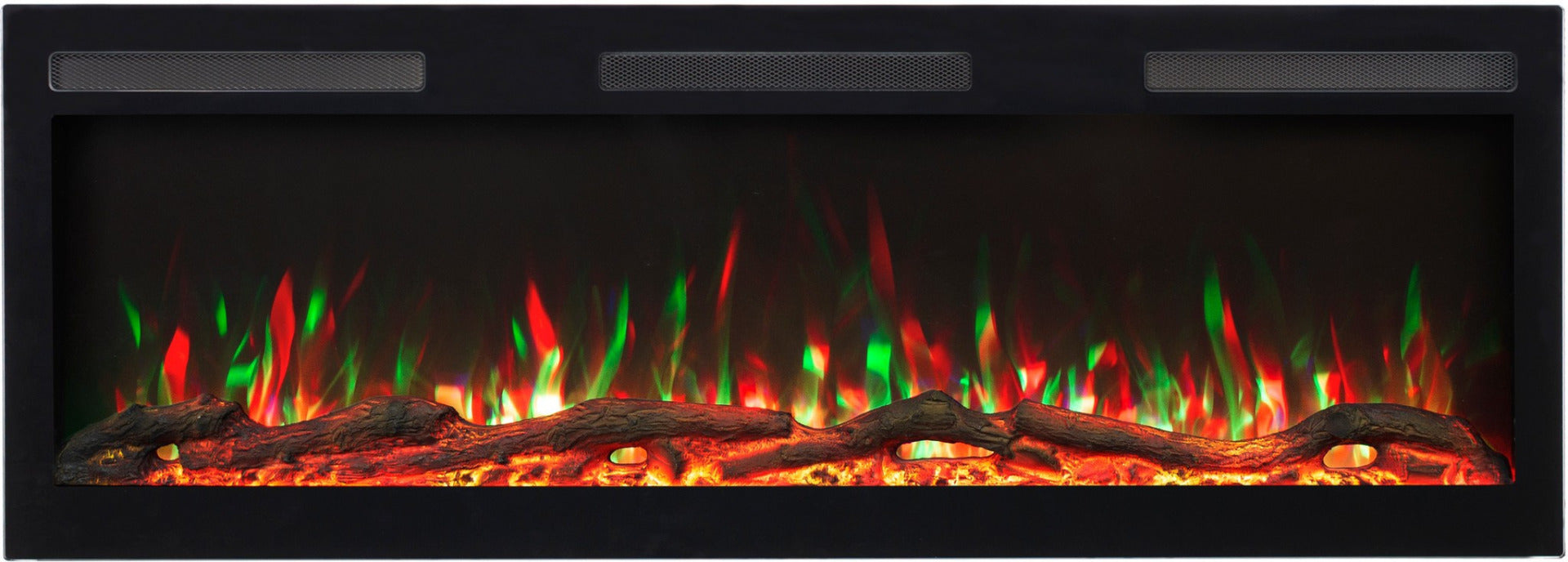 Aflamo Elektrokamin Majestic Pro 213 rot-grün mit Holz | klimaworld.com