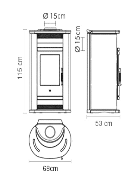 Kaminofen Chic 9,6 kW Edilkamin Luftheizer Altweiß