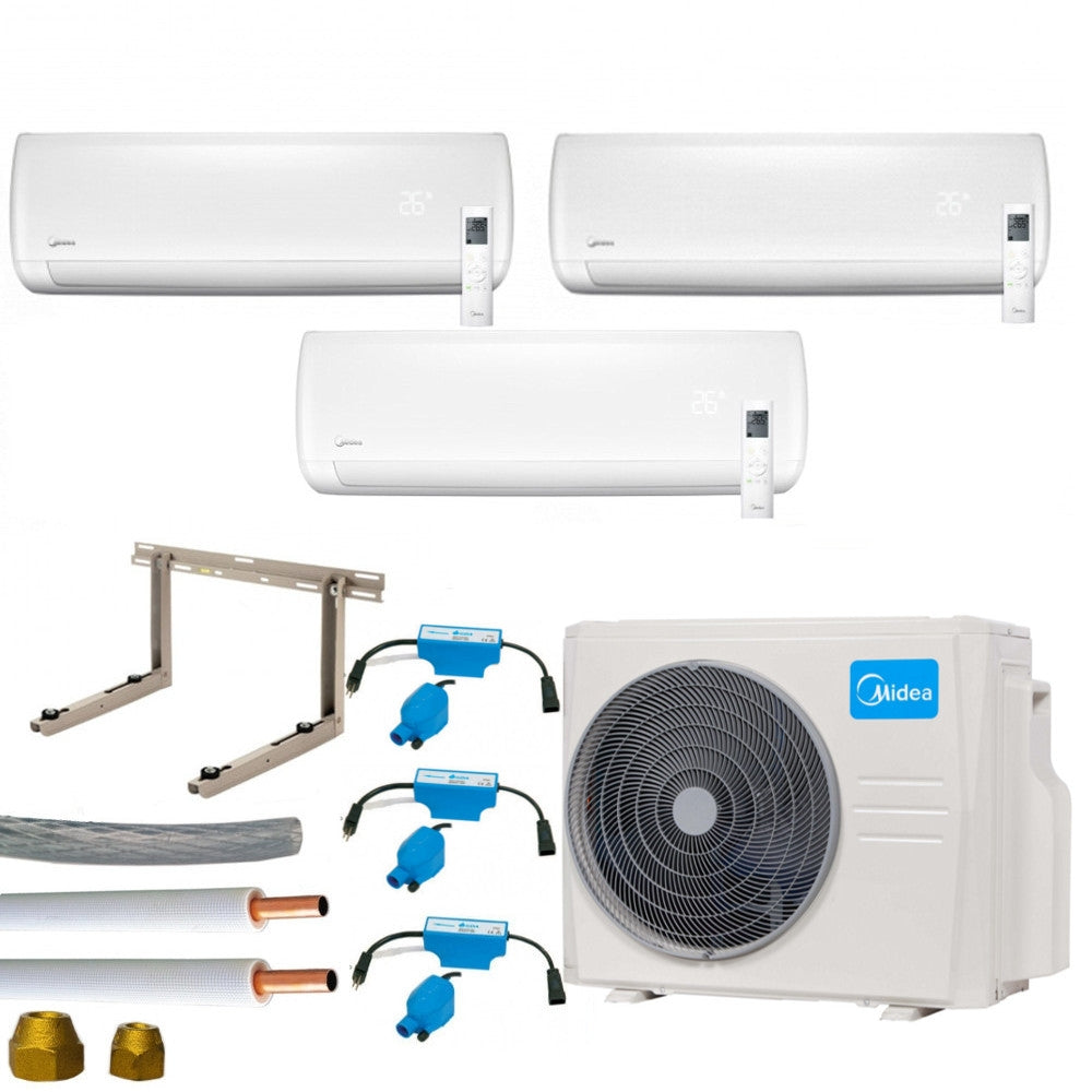 Klimaanlage Komplettset Multisplit Midea Wandgeräte 2x2,6kW +1x5,3kW