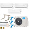 Klimaanlage Komplettset Multisplit Midea Wandgeräte 3x2,6kW