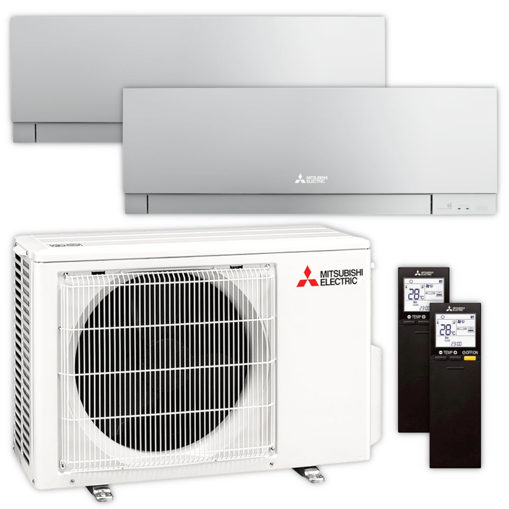 Mitsubishi Multisplit Klimaanlage Set MSZ-EF | 2,5 kW + 3,5 kW | Silver | klimaworld.com
