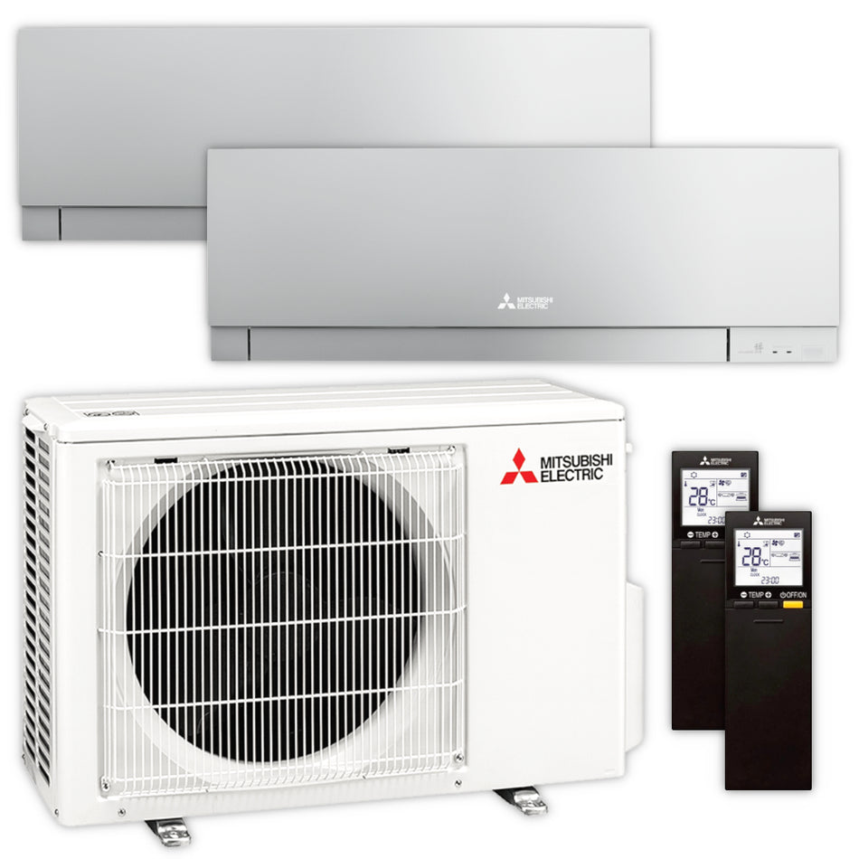 Mitsubishi Multisplit Klimaanlage Set MSZ-EF | 2,5 kW + 3,5 kW | Silver | klimaworld.com
