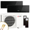 Mitsubishi Multisplit Klimaanlage | MSZ-EF | 2,5 + 3,5 kW | Black | Quick-Connect