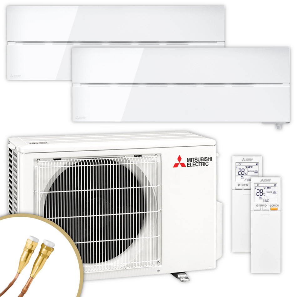 Mitsubishi Multisplit Klimaanlage Set MSZ-LN | 2,5 kW + 3,5 kW | Natural White | klimaworld.com