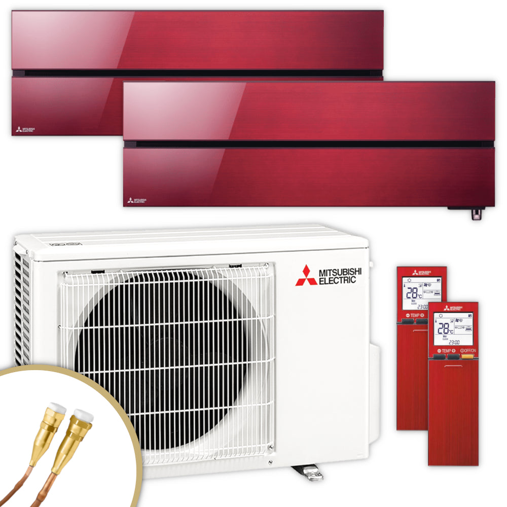 Mitsubishi Multisplit Klimaanlage Set MSZ-LN | 2,5 kW + 3,5 kW | Ruby Red | klimaworld.com