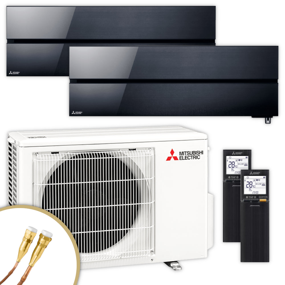 Mitsubishi Multisplit Klimaanlage MSZ-LN | 3,5 kW + 3,5 kW | Onyx Black | klimaworld.com