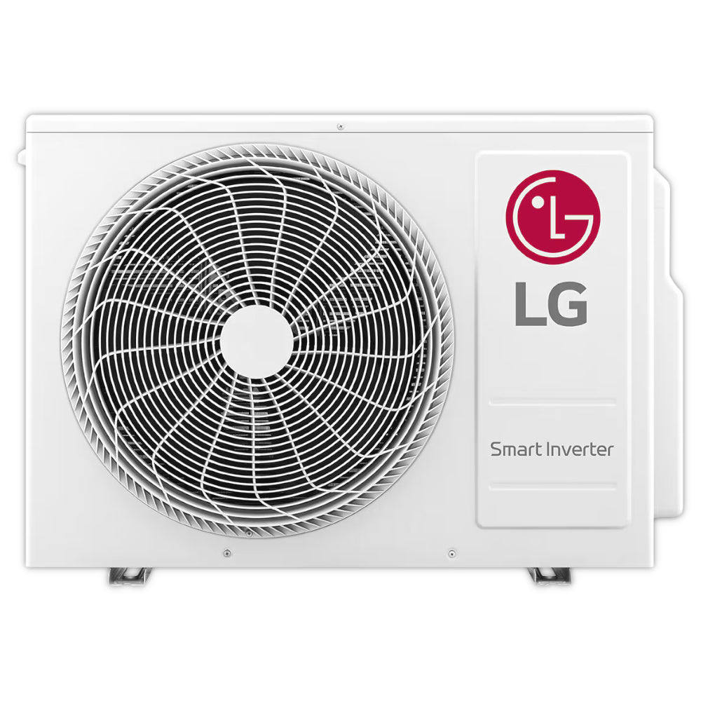 LG Multisplit Aussengeraet MU2R17.U13 mit grossem Frontventilator und seitlichem LG-Logo weissem Gehaeuse | Klimaworld.com
