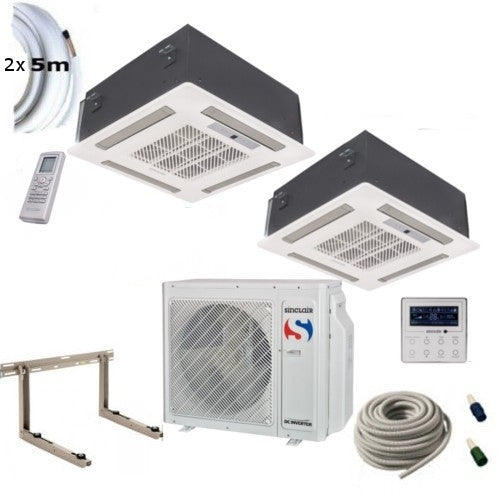 Klimaanlage Komplettset Multisplit Sinclair Deckenkassette 2x4,5kW