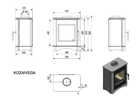 Technische Zeichnung - KOZA/VEGA Modelle