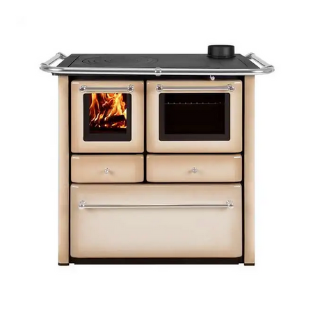 Holzherd mit Kochstelle Cappuccinofarben