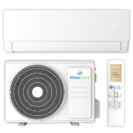 weisse KlimaWorld Klimaanlage NEXA S5 E INVERTER: Set mit Wandgeraet, Aussengeraet und Fernbedienung | Klimaworld.com
