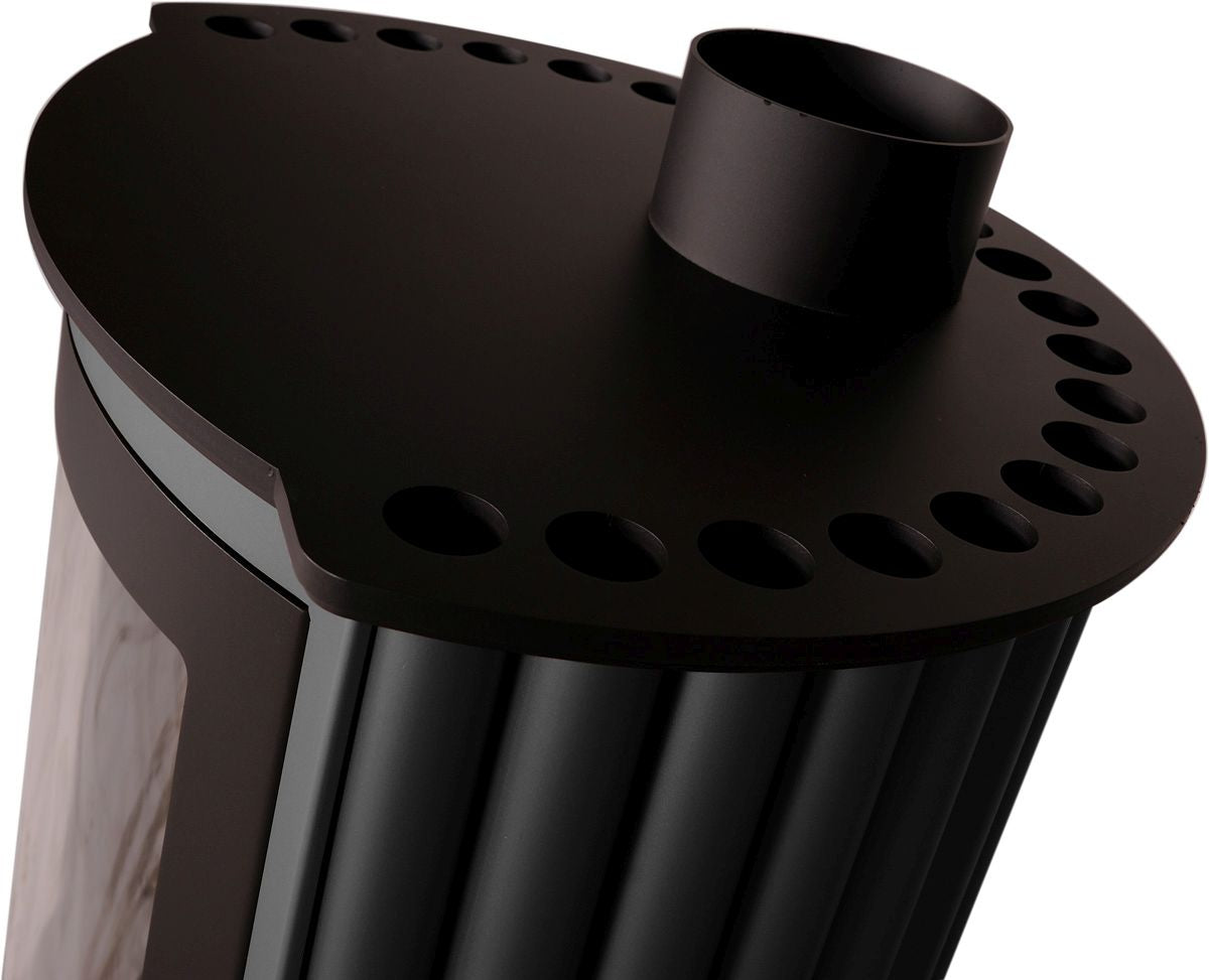 HS Flamingo Warmluftofen Masterfalmme Piccolo II in Grau, Detail | Klimaworld.com