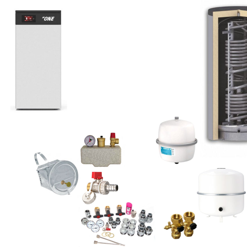 One Plus 8 - Komplettset für die Bereitstellung von Heizungswasser und zur Brauchwassererwärmung.
