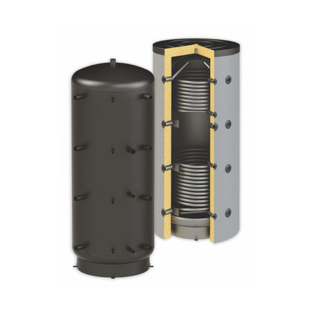 Beispiel mit Isolierung - ThermoFlux Pufferspeicher PBM-RR 300 | ohne Isolierung | 2 WT  | www.klimaworld.com