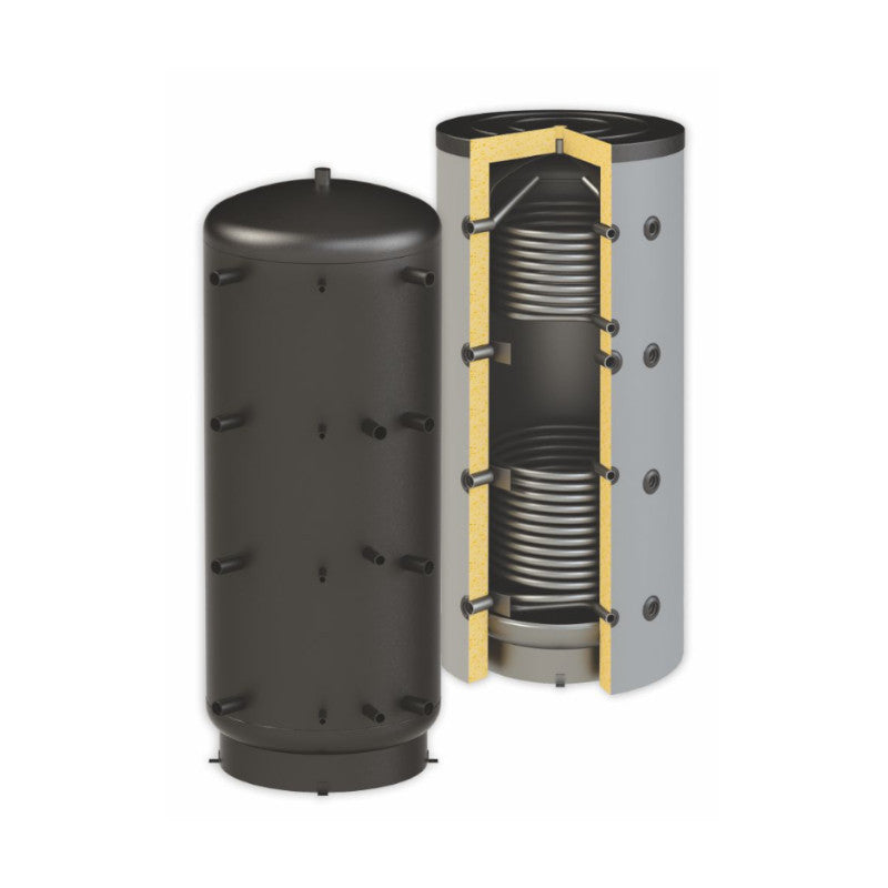 Beispiel mit Isolierung - ThermoFlux Pufferspeicher PBM-RR 1500 | ohne Isolierung | 2 WT  | www.klimaworld.com