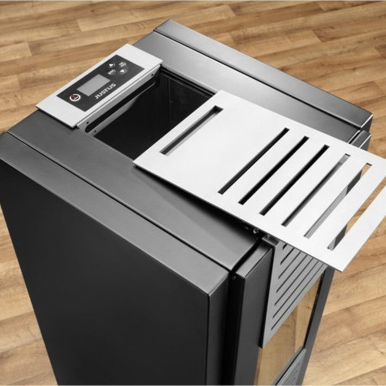 Justus Sirkos | Pelletofen | Stahl Schwarz | 6,0 kW | Pellet Tank