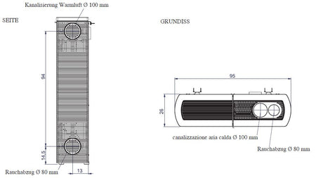 Pelletofen EdilKamin Nancy 9 kW mit Fernbedienung Slim-Line