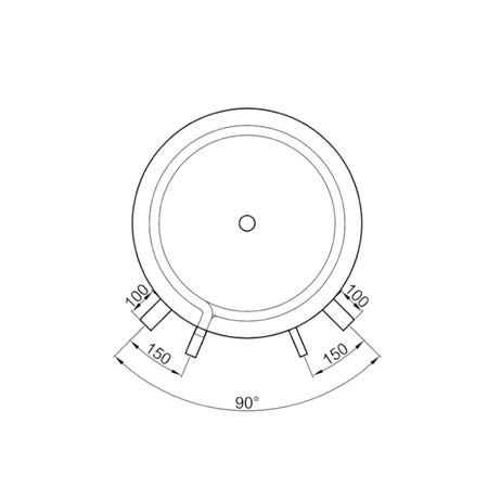 TWL | Pufferspeicher 1079 Heizungswasser | 2 Wärmetauscher | 90° | Zeichnung