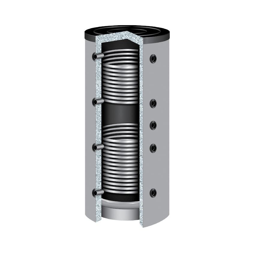 TWL | Pufferspeicher 200 Heizungswasser | 2 Wärmetauscher | 90°