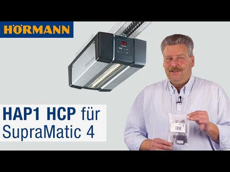 Durch das optionale Modul HAP1 HCP vernetzen Sie den Garagentor-Antrieb SupraMatic 4 mit externen Smart Home Systemen. Mit diesem Adapter verbinden Sie Komponenten der Serie 3 mit Garagentor-Antrieben der Serie 4.
