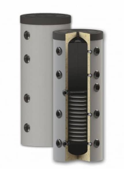 ThermoFlux Pufferspeicher PBM-R 150 | mit einem Wärmetauscher | www.klimaworld.com