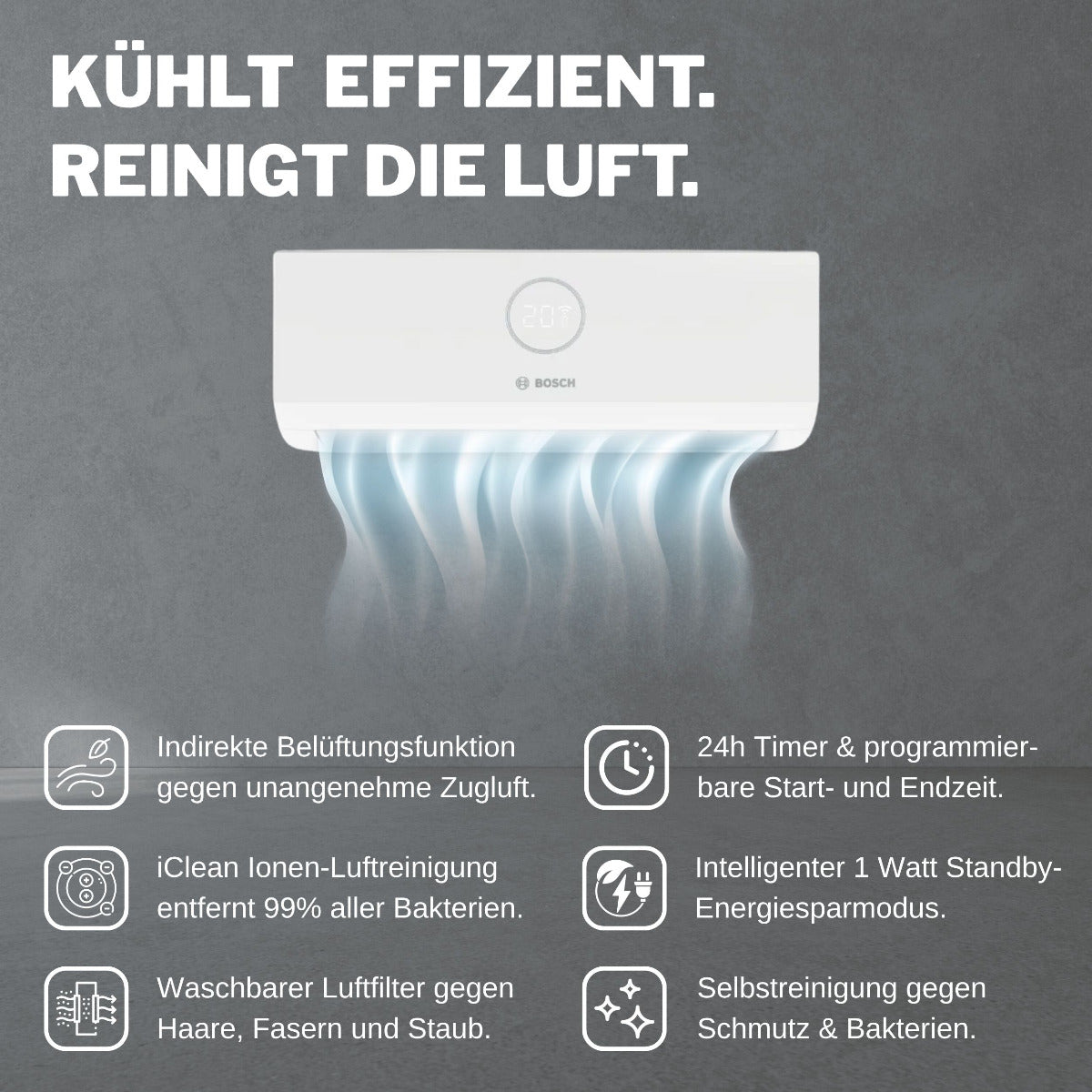 BOSCH Split Klimaanlage Komplett-Set CL3000i  | klimaworld.com