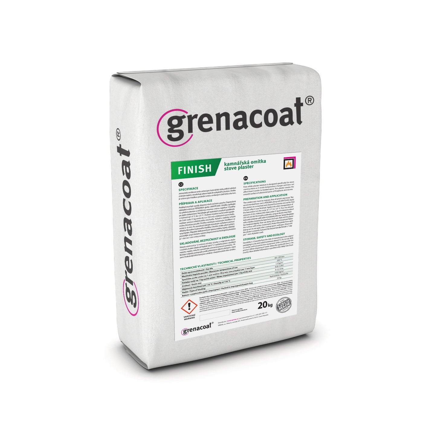 Ofenputz der Feine Ofenputz Kaminputz | Grenacoat Finish | 20 kg ➔ Klimaworld.com