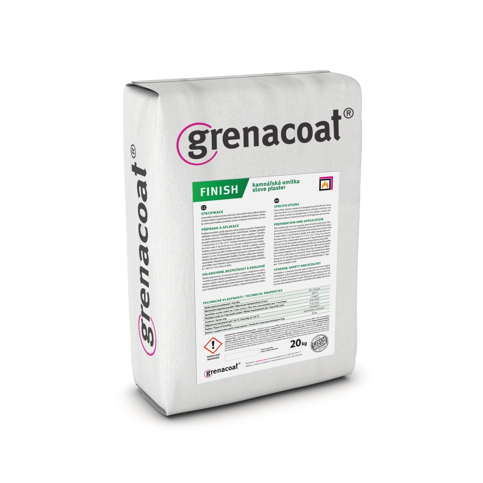 Ofenputz der Feine Ofenputz Kaminputz | Grenacoat Finish | 20 kg ➔ Klimaworld.com